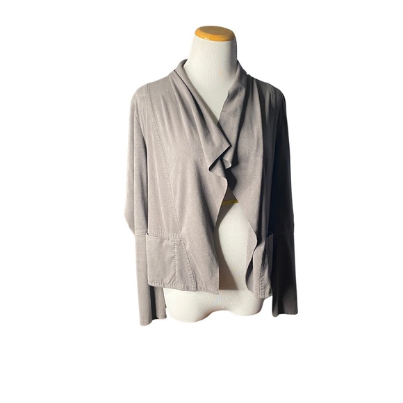 Max Studio Open Front Drape Jacket – Gray Soft Knit Cardigan Blazer – Size Small - Picture 5 of 5